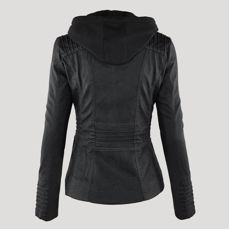 Women's Faux Leather Jacket – Water-Resistant Hooded – Winter Australia