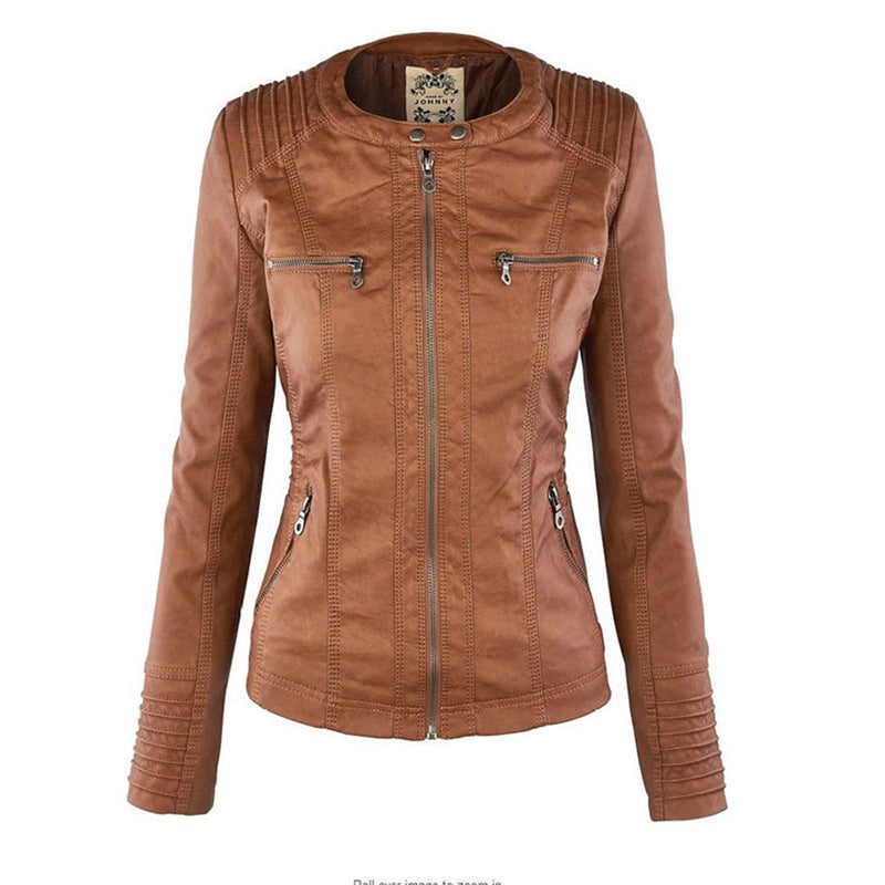 Women's Faux Leather Jacket – Water-Resistant Hooded – Winter Australia