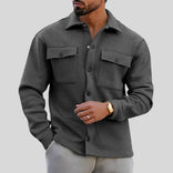 James Men’s Button Blazer – Classic Tailored Jacket | Smart Casual Elegance in Dark Gray