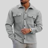 James Men’s Button Blazer – Classic Tailored Jacket | Smart Casual Elegance in Light Grey
