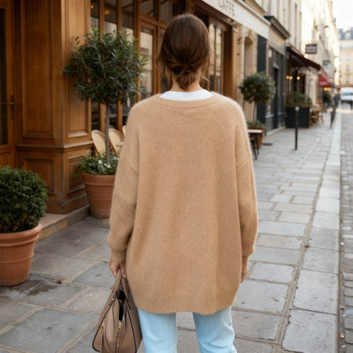 Women's Oversized Open-Front Cardigan Sweater - Cozy Chunky Knit