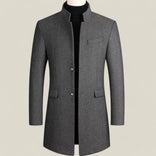Long Stylish Coat – Classic Overcoat for Formal and Casual Elegance in Grey