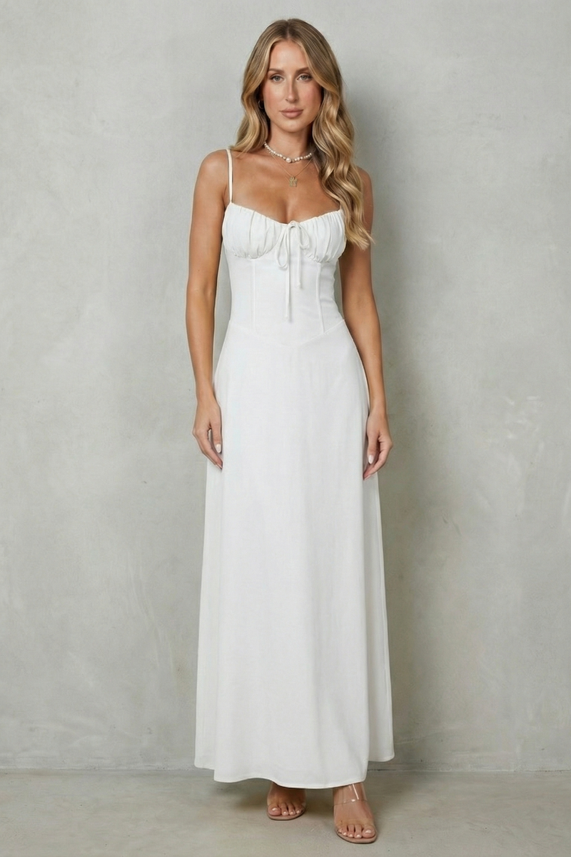 Avril | Corset Ruched Sweetheart Maxi Dress