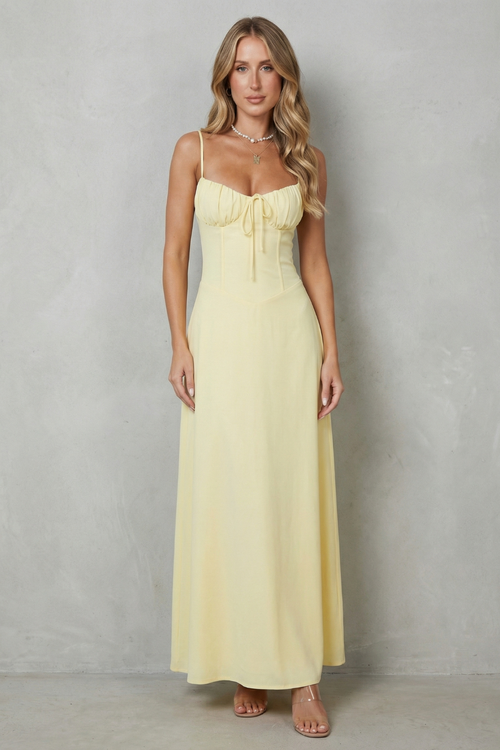Avril | Corset Ruched Sweetheart Maxi Dress