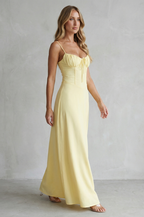 Avril | Corset Ruched Sweetheart Maxi Dress