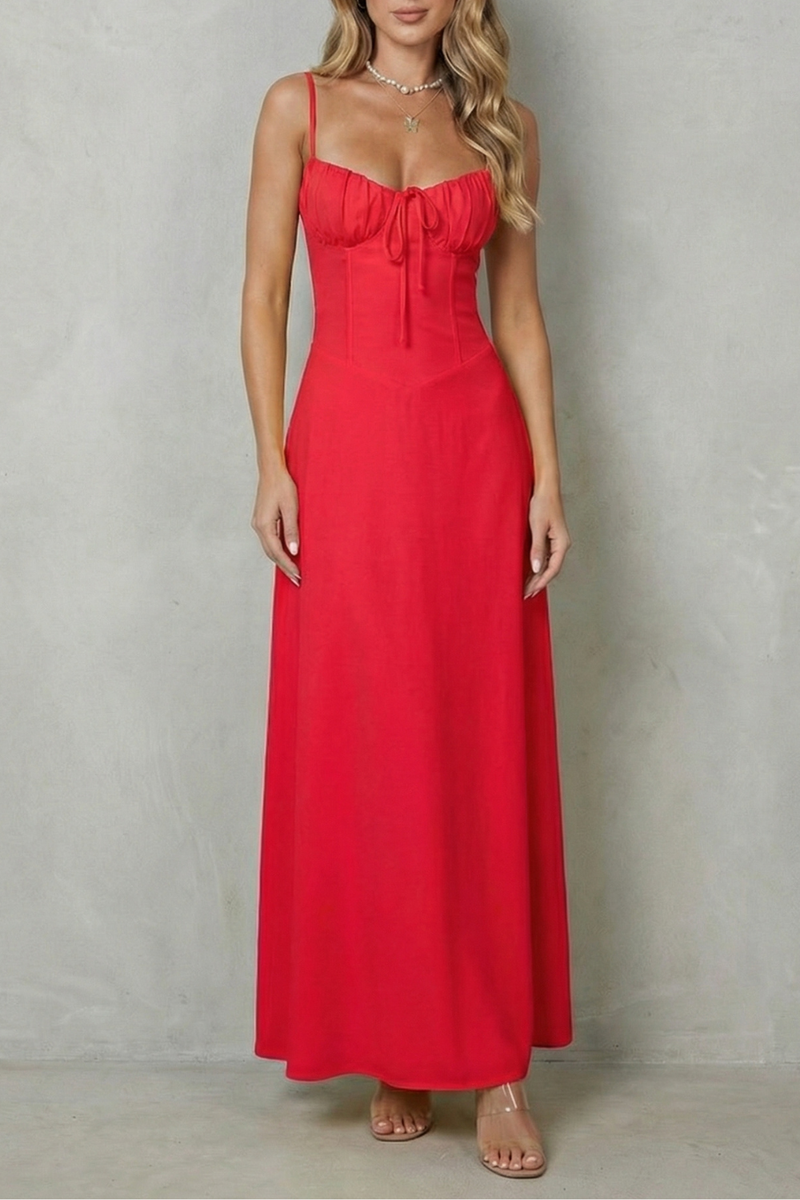 Avril | Corset Ruched Sweetheart Maxi Dress