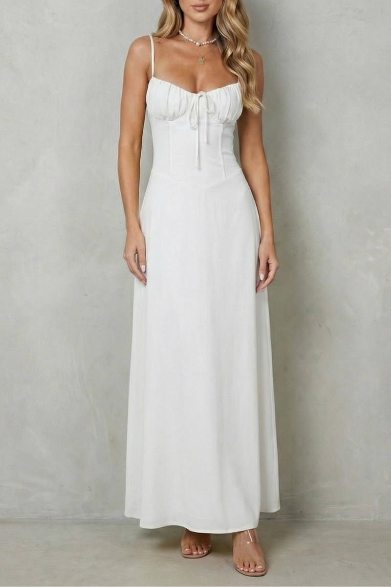 Avril | Corset Ruched Sweetheart Maxi Dress