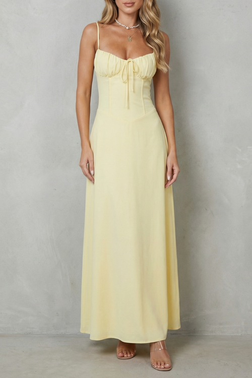 Avril | Corset Ruched Sweetheart Maxi Dress