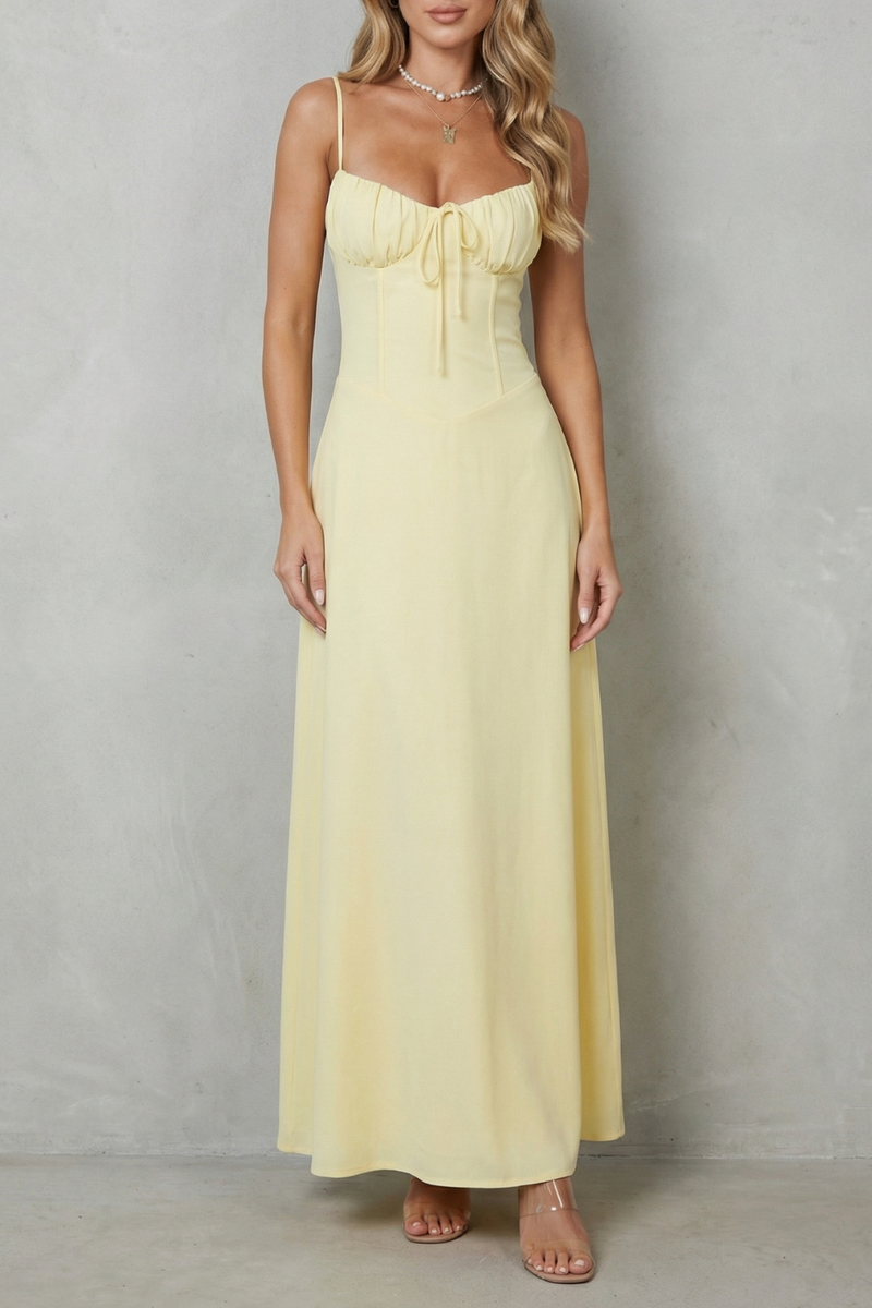 Avril | Corset Ruched Sweetheart Maxi Dress