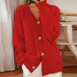 Women's Cotton Cardigan – Lightweight Breathable – Casual Layering Australia in Red