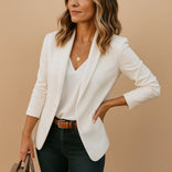 Women's Single-Button Blazer – Slim Tailored Fit – Office Casual Australia in White