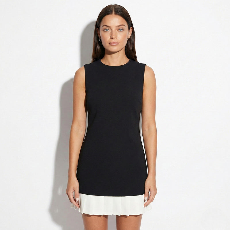 Elvira | Pleated-Hem A-Line Mini Dress