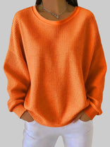 Women's Textured Sweater – Lightweight Relaxed Knit – Spring Layering Australia in Orange