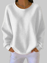Women's Textured Sweater – Lightweight Relaxed Knit – Spring Layering Australia in White