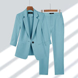 Women's Blazer & Trouser Set – Tailored Polished Fit – Office Events Australia in Blue