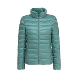Women's Down Jacket – Ultralight Packable Warm – Winter Australia in Pea Green