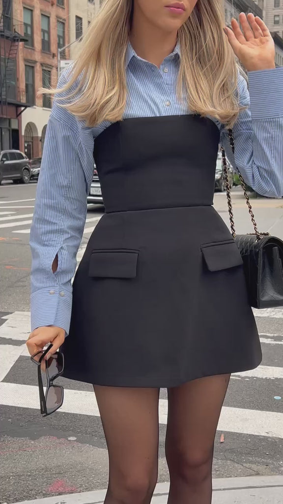 Tabitha | Strapless Pocket-Flap A-Line Mini Dress