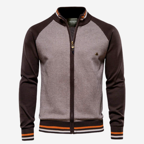 Tom Adams Striped Zipper Cardigan – Men’s Knit Sweater Jacket