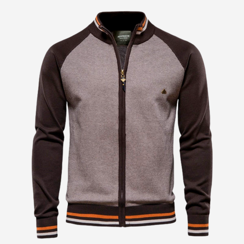 Tom Adams Striped Zipper Cardigan – Men’s Knit Sweater Jacket