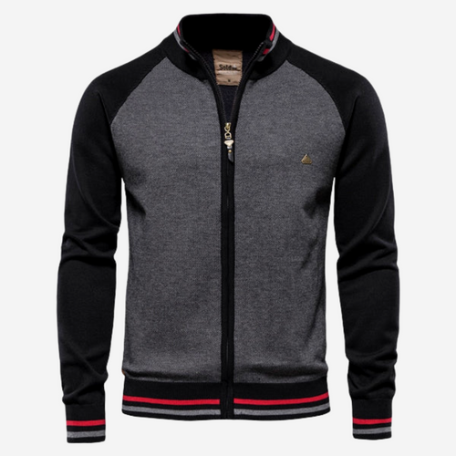 Tom Adams Striped Zipper Cardigan – Men’s Knit Sweater Jacket