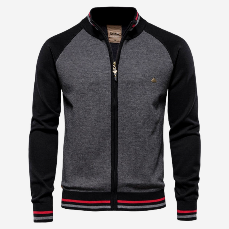 Tom Adams Striped Zipper Cardigan – Men’s Knit Sweater Jacket
