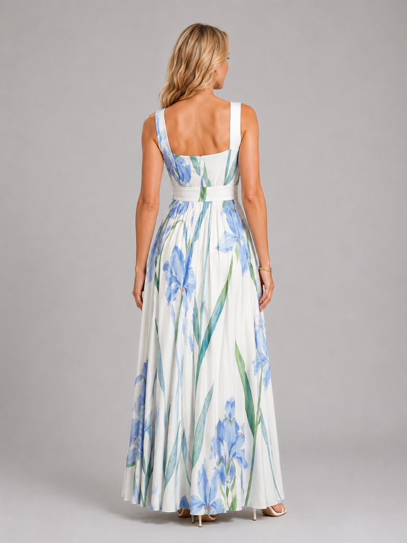Marguerite Floral Maxi Dress | Women's A-Line Square-Neck Day Dress