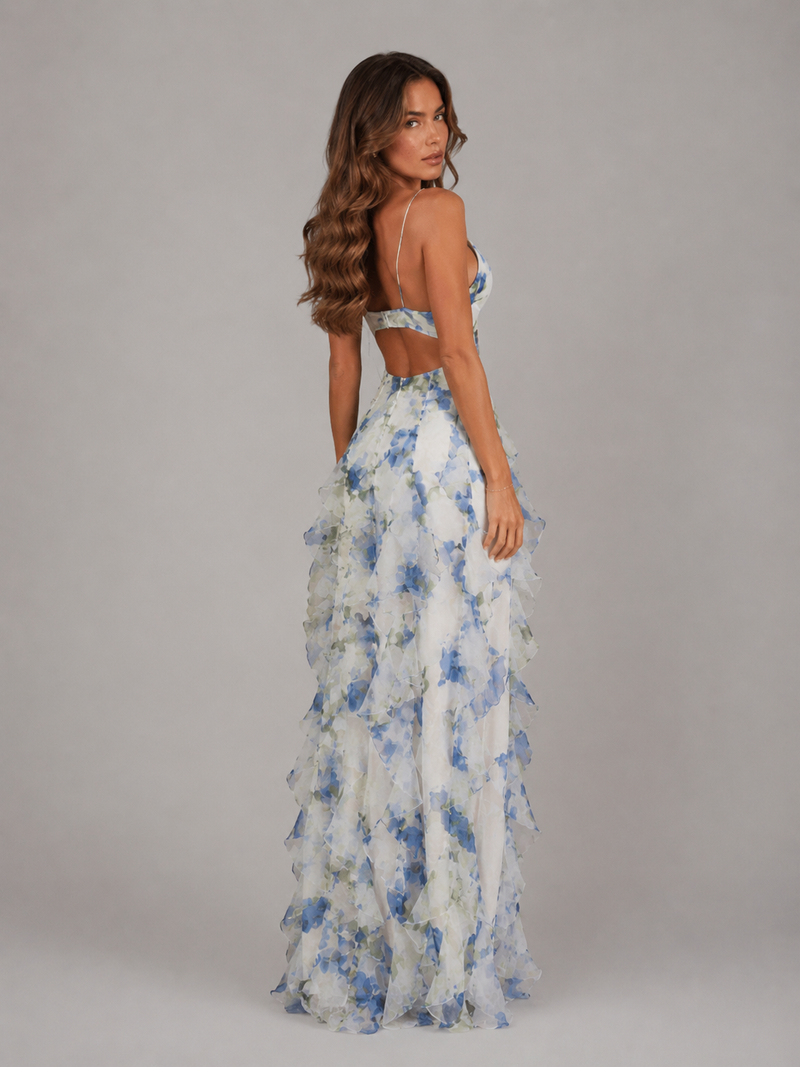 Darya Corset Maxi Dress | Women's Floral Ruffle Occasion Dress