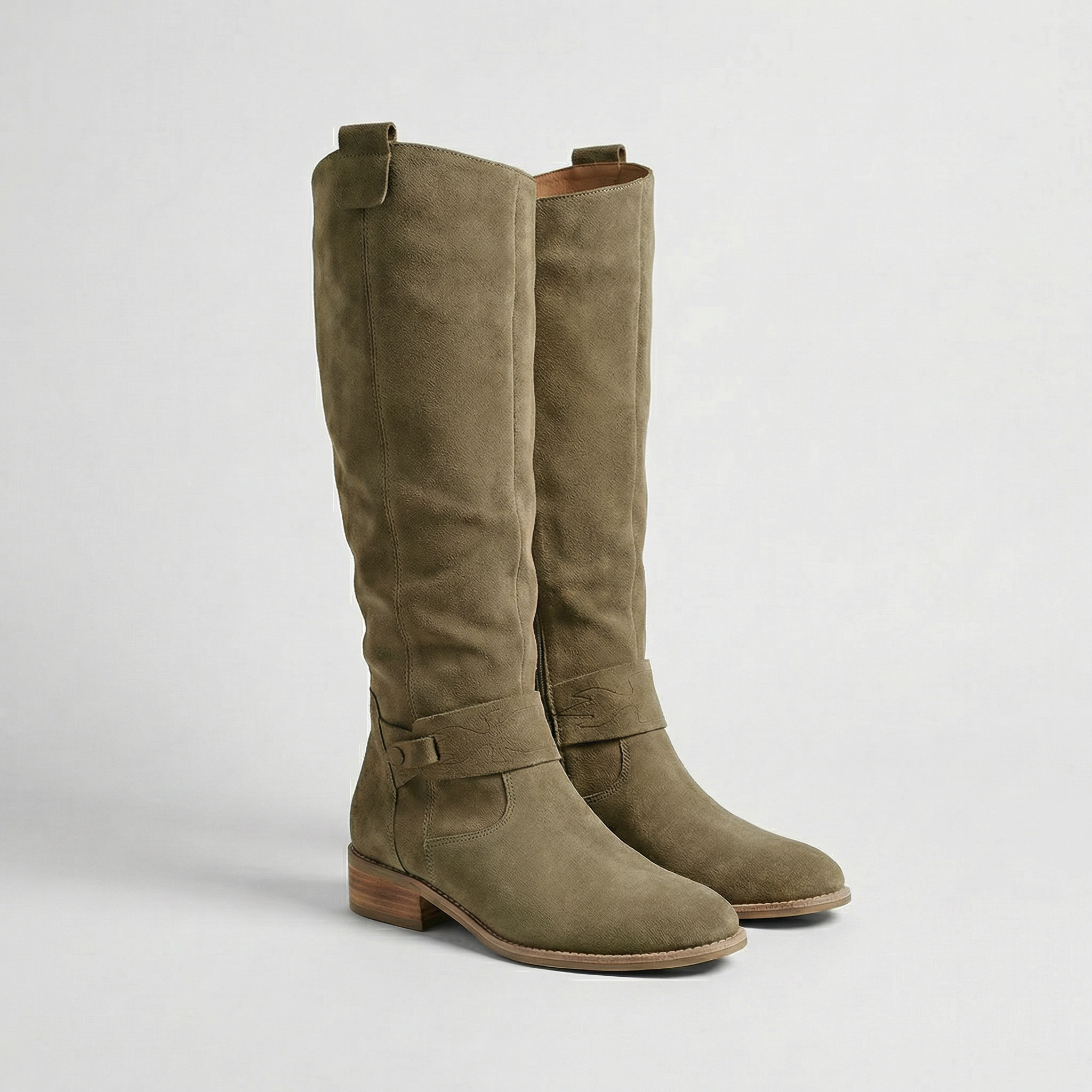 Women’s Knee-High Slouch Boots – Suede Look Elegance