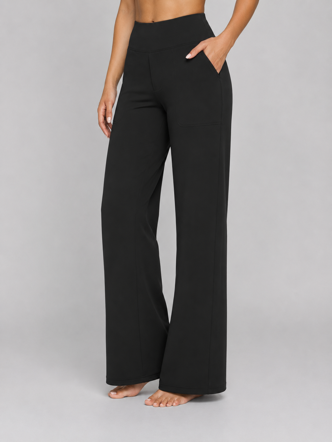 Women’s Stretch Straight-Leg Trousers – High-Waist Comfort Fit