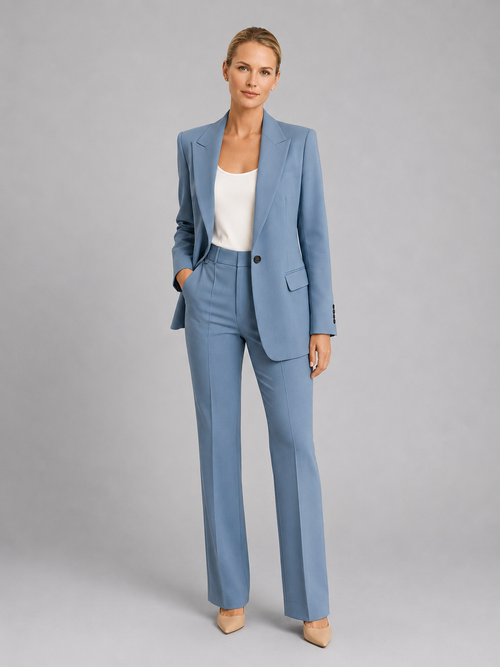 Women's Blazer & High-Waist Trousers Suit – Tailored Structured – Office Australia