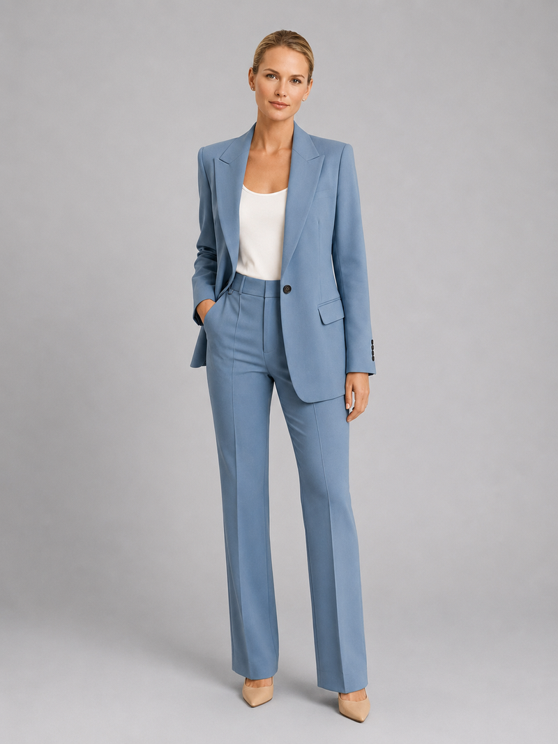 Women's Blazer & High-Waist Trousers Suit – Tailored Structured – Office Australia