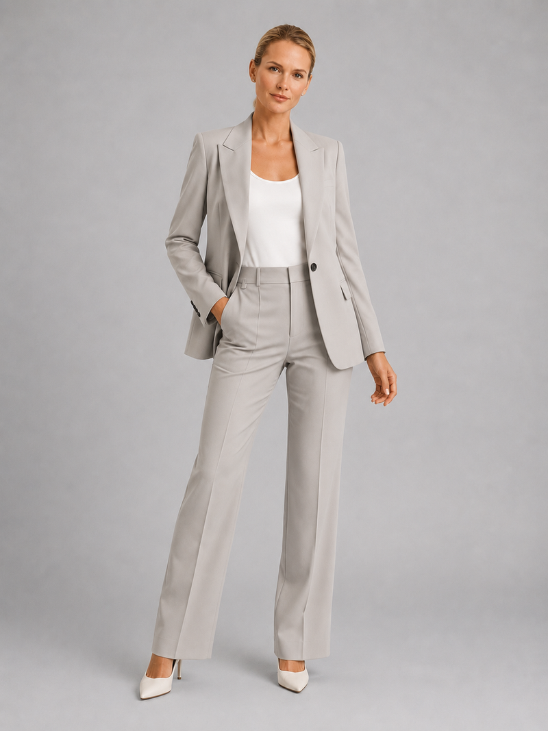 Women's Blazer & High-Waist Trousers Suit – Tailored Structured – Office Australia