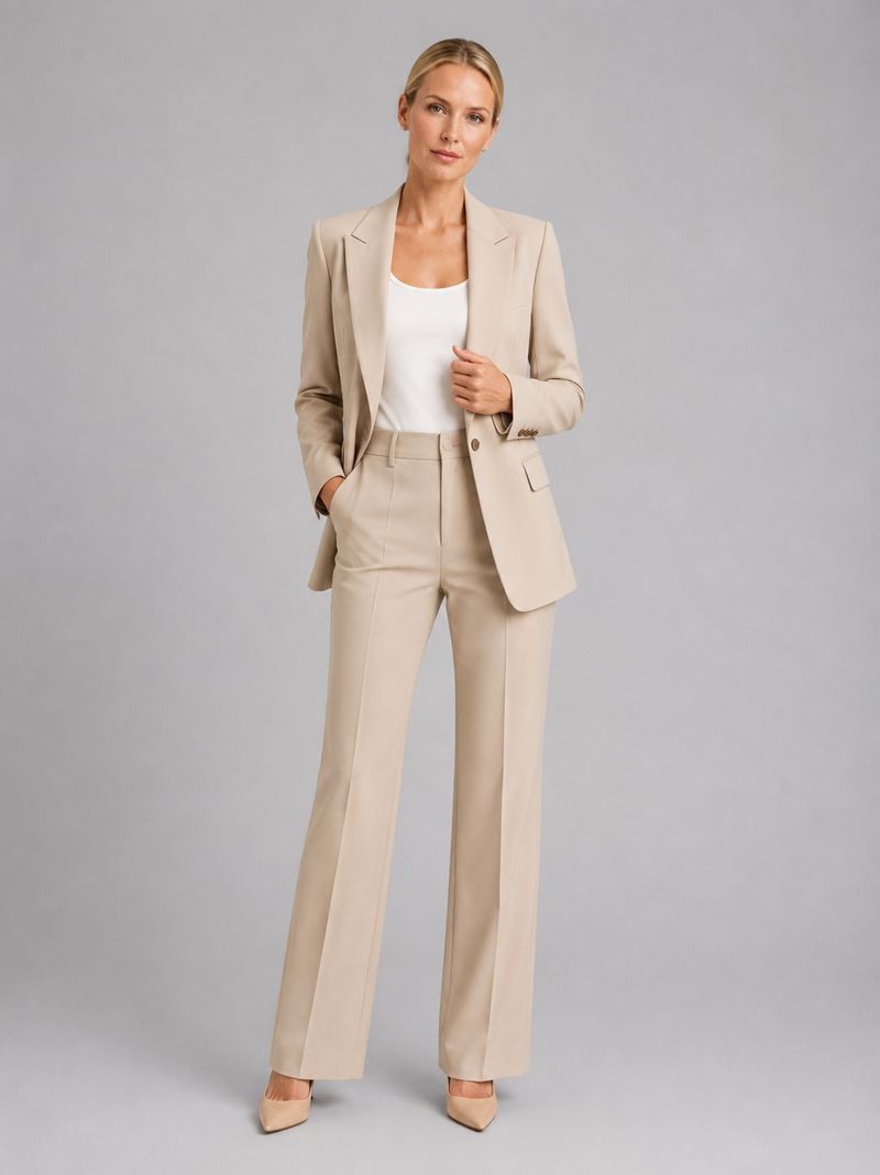 Women's Blazer & High-Waist Trousers Suit – Tailored Structured – Office Australia
