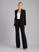 Women's Blazer & High-Waist Trousers Suit – Tailored Structured – Office Australia in Black