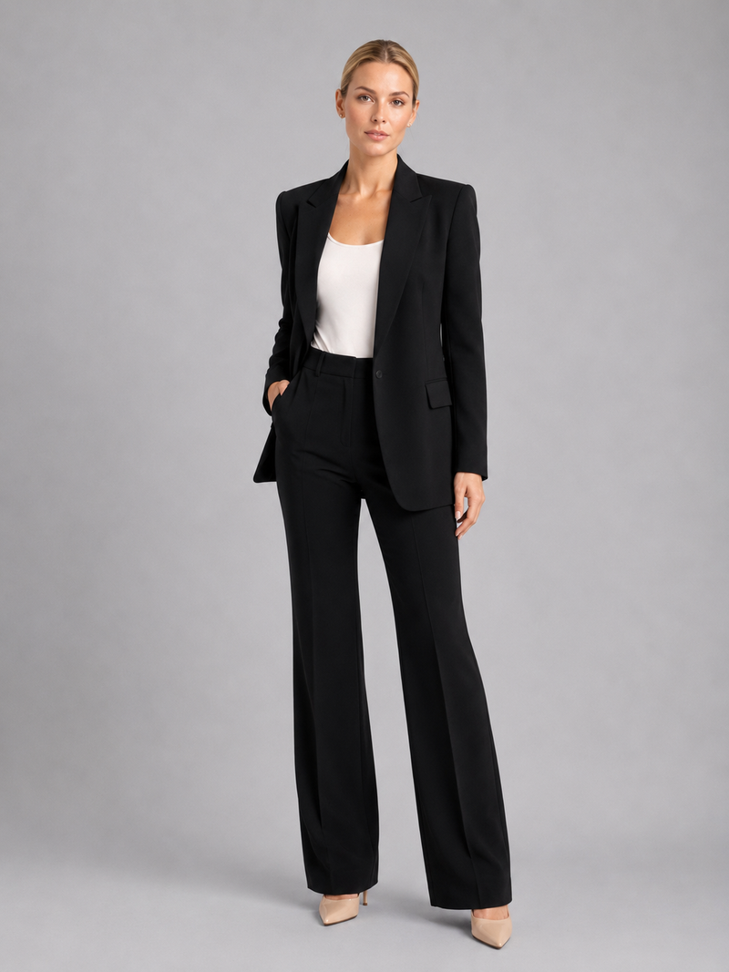 Women's Blazer & High-Waist Trousers Suit – Tailored Structured – Office Australia