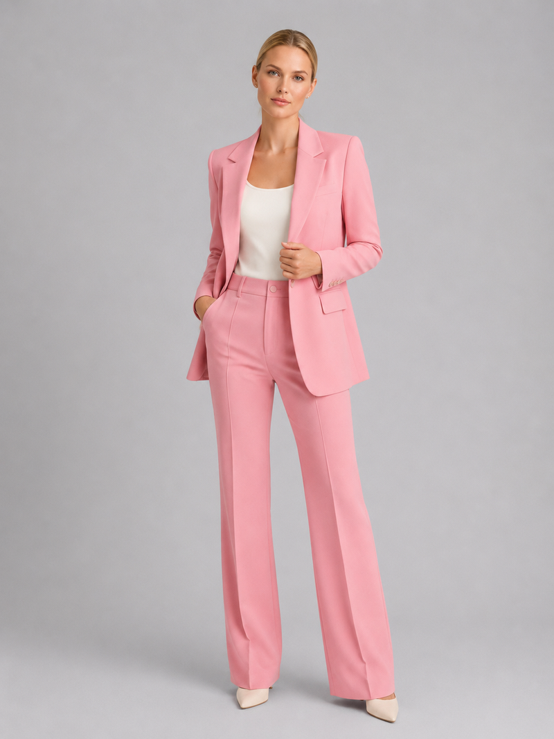 Women's Blazer & High-Waist Trousers Suit – Tailored Structured – Office Australia