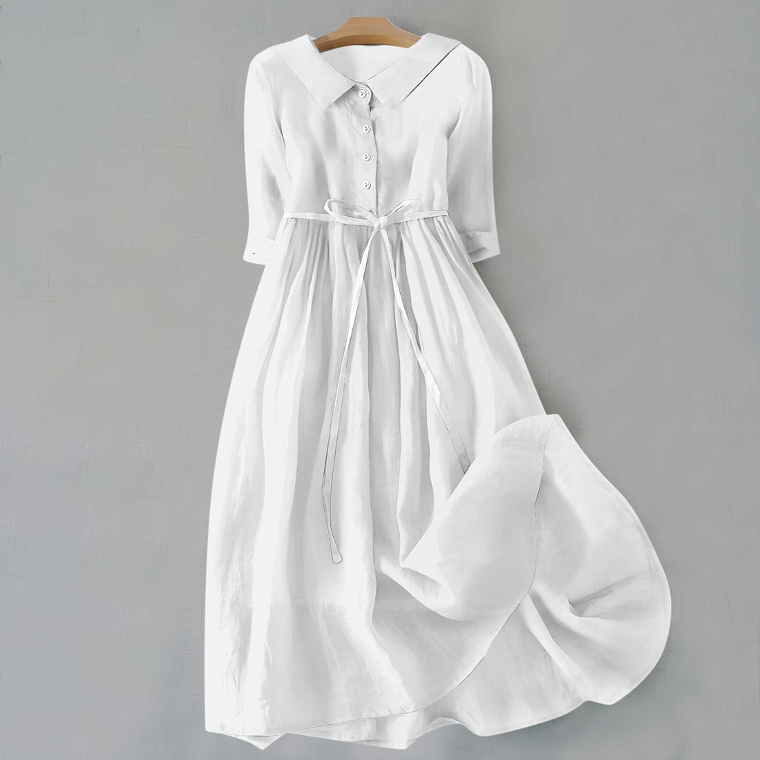 Zelda | Button-Front Tie-Waist Midi Dress