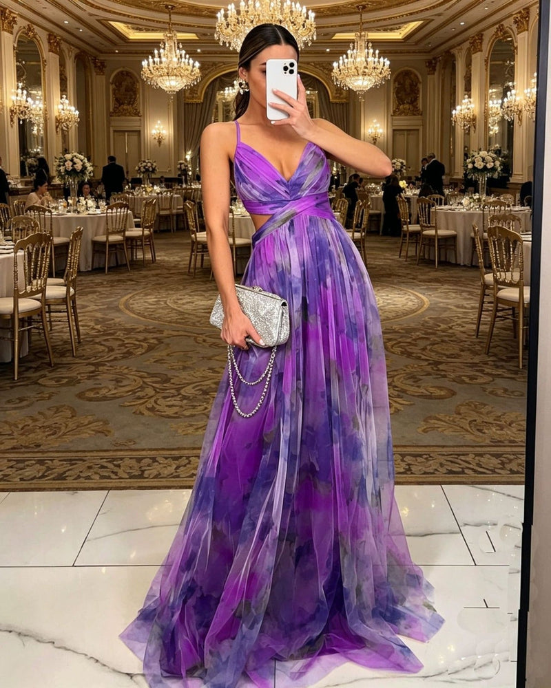 Clio | One-Shoulder High-Slit Floral Maxi Dress