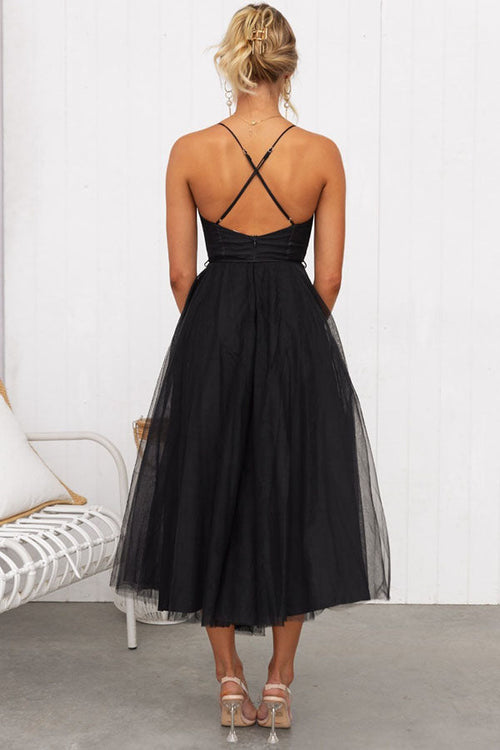 Adelaide | Corset Tulle Sweetheart Midi Dress
