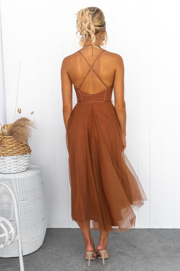 Adelaide | Corset Tulle Sweetheart Midi Dress