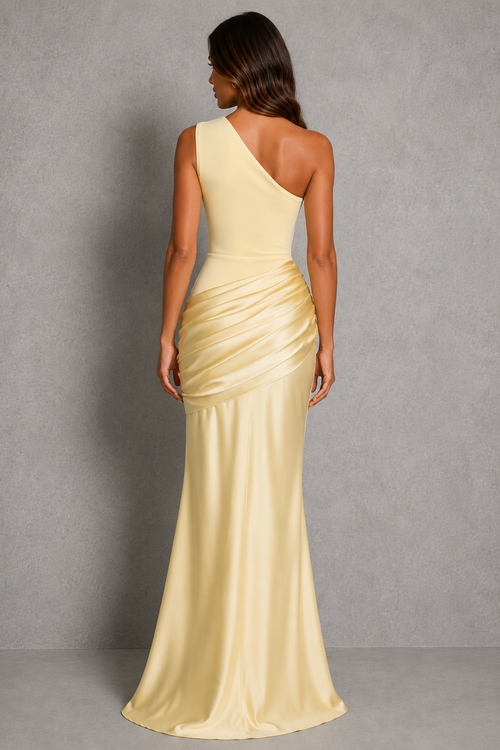 Edwina | Draped One-Shoulder Mermaid Maxi Dress