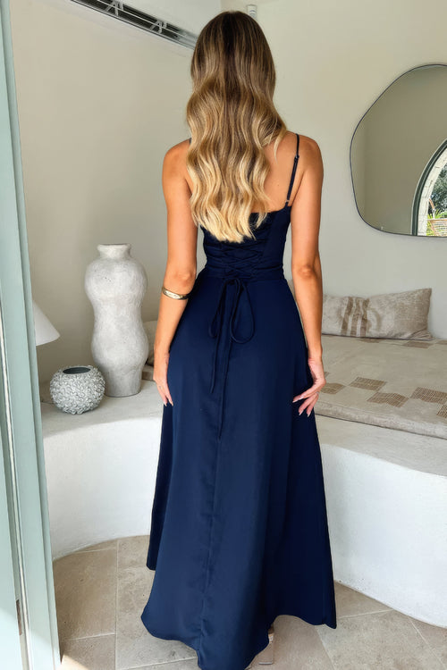Catalina | Corset Lace-Up Strappy Maxi Dress