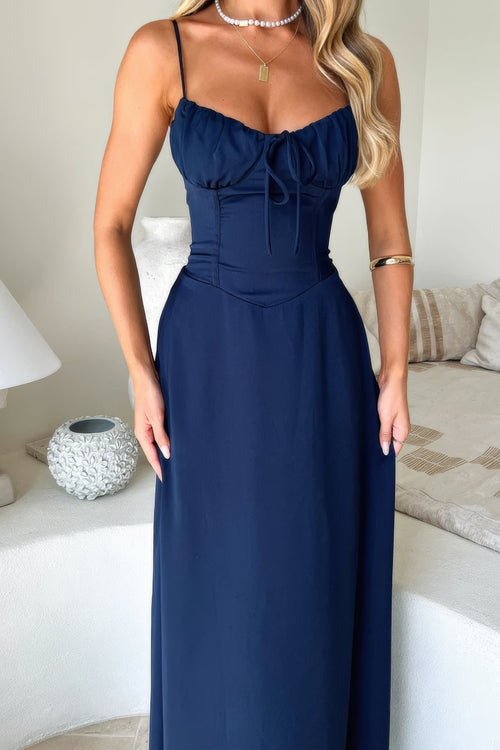 Catalina | Corset Lace-Up Strappy Maxi Dress