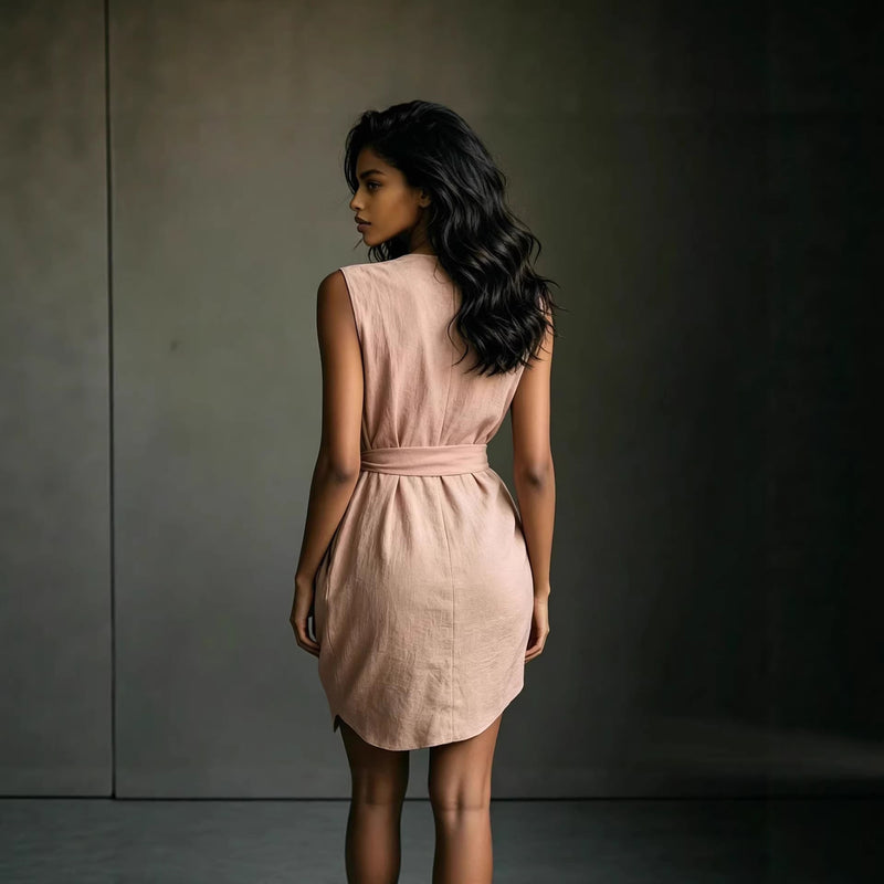 Bernadette | Wrap-Front Tie-Waist Mini Dress