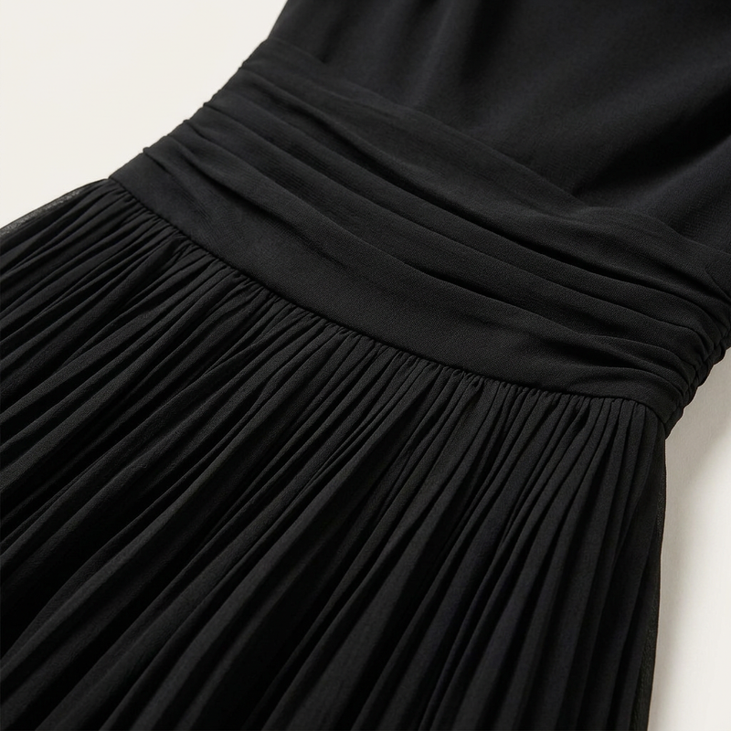 Delta Cowl-Neck Midi Dress | Women's Draped Pleated Occasion Dress