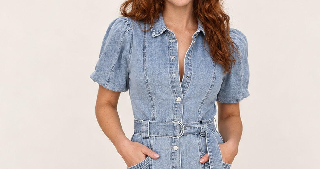 Melisande | Belted Denim Shirt Mini Dress