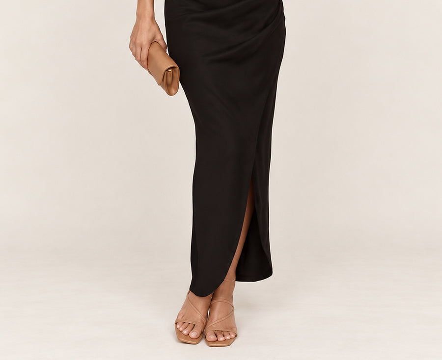 Laurel | Pleated Halter Open-Back Midi Dress