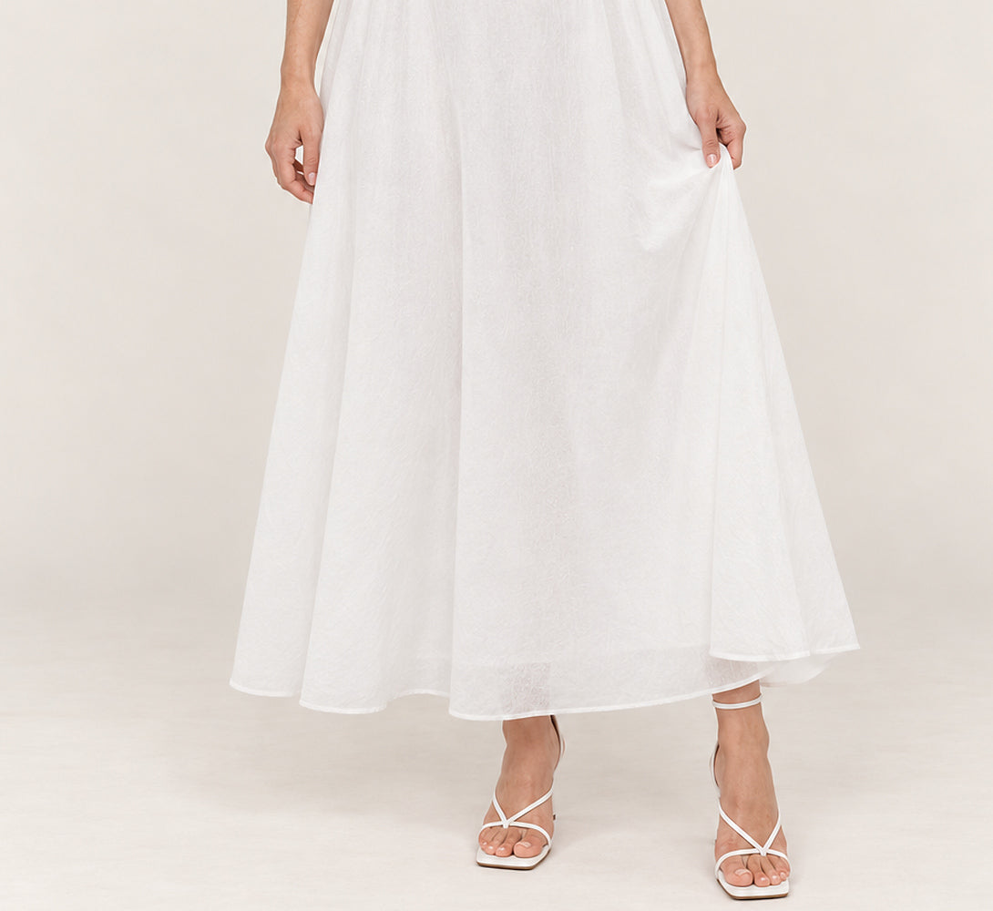 Gwendolyn | Corset Sweetheart Tie-Back A-Line Midi Dress