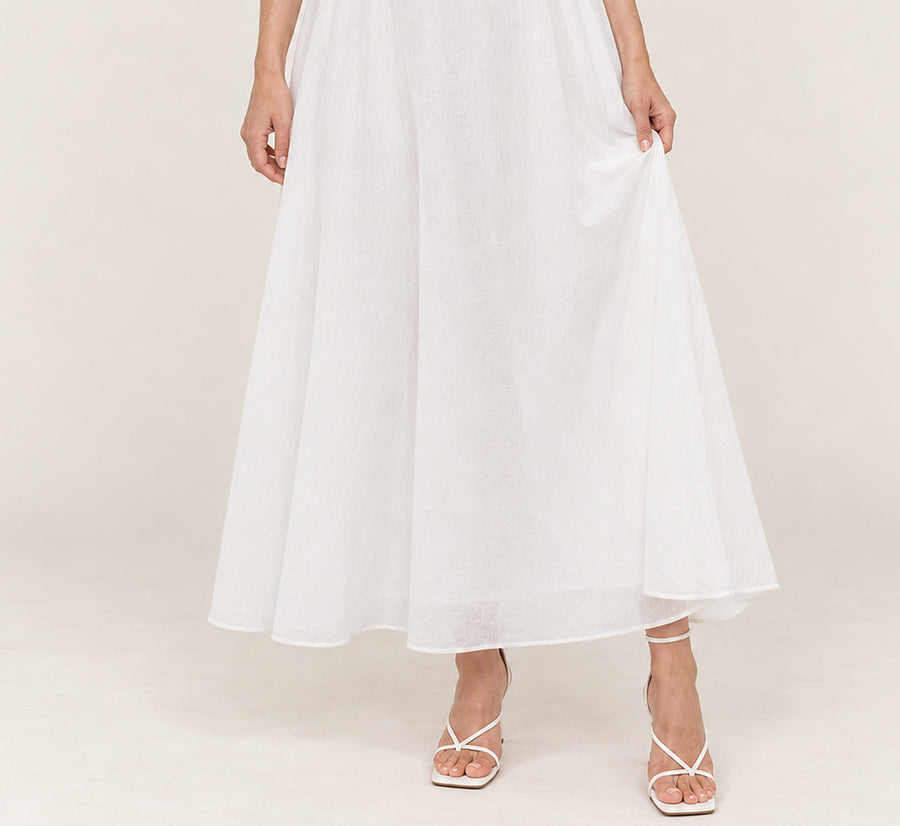 Gwendolyn | Corset Sweetheart Tie-Back A-Line Midi Dress