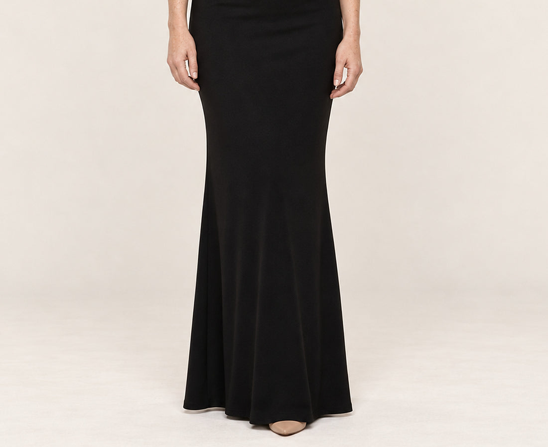 Dorothea | Asymmetric Draped Neck Fitted Trumpet Maxi Dress